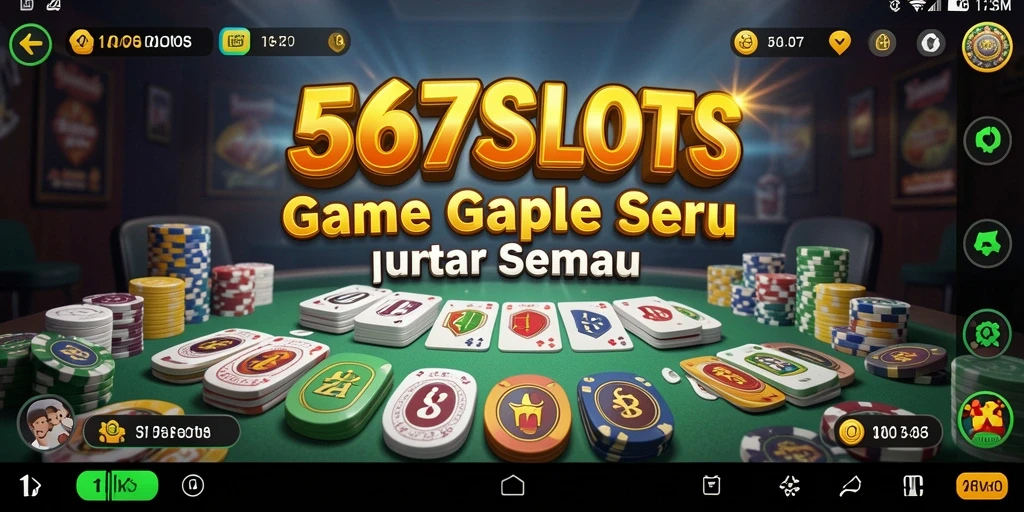 Tampilan gameplay seru dalam 567SLOTS dengan karakter gaple yang menarik.