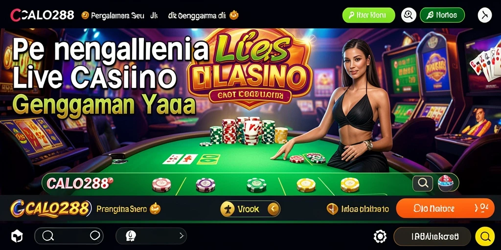 Screenshot menampilkan aksi seru permainan Live Casino dengan dealer profesional.