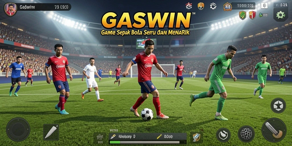 Screenshot GASWIN menunjukkan aksi seru dalam pertandingan sepak bola.