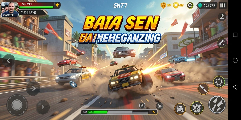 Tampilan mendebarkan dari gameplay balapan GN777 yang seru.