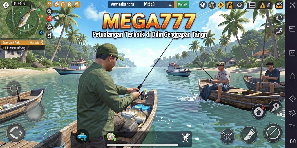 Tampilan gameplay seru dari MEGA777 saat menangkap ikan.