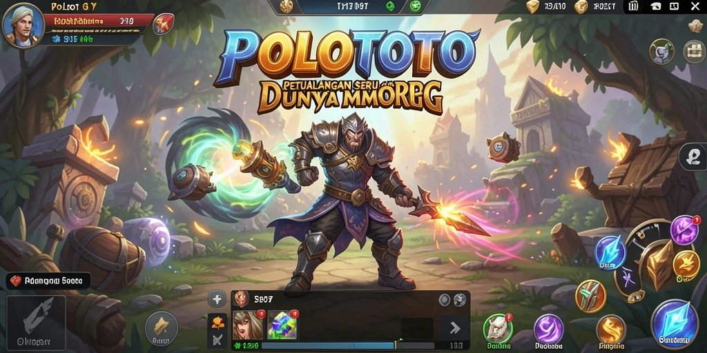 Screenshot gameplay <strong>POLOTOTO</strong> yang menunjukkan aksi pertarungan dan eksplorasi.