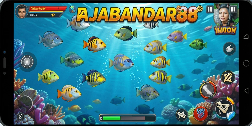Tampilan gameplay seru RAJABANDAR88 saat menangkap ikan.