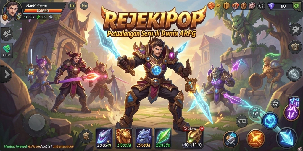 Tangkapan layar gameplay REJEKIPOP menampilkan aksi seru di dunia ARPG.