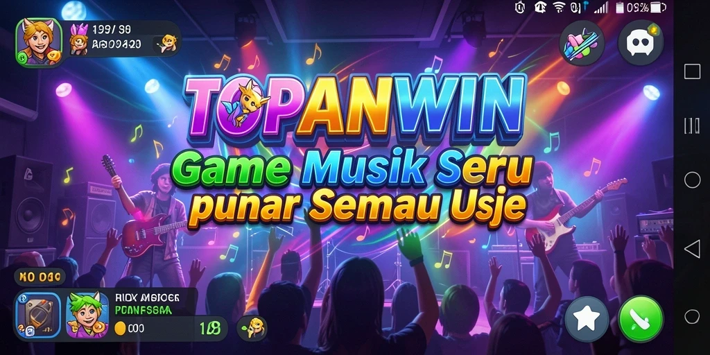 Tangkapan layar TOPANWIN menampilkan gameplay musik yang menarik dengan efek visual yang memukau.