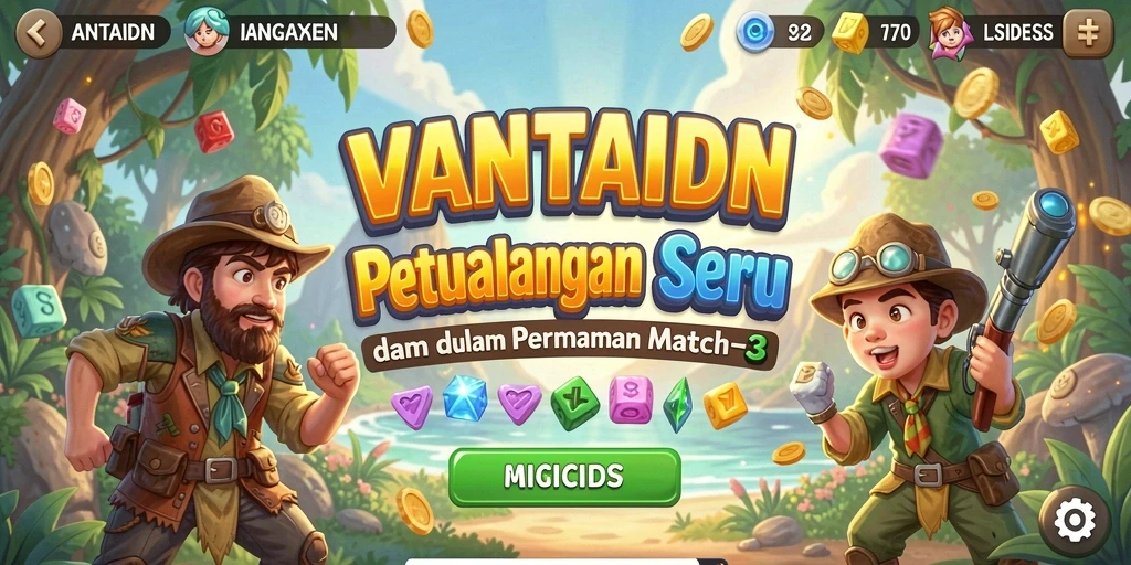 Tampilan seru dari gameplay VANTAIDN yang penuh warna.