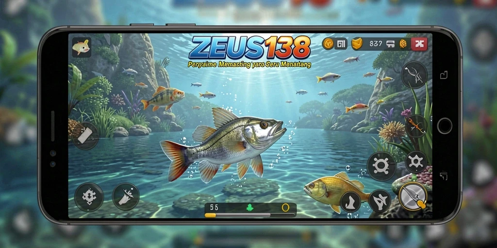 Screenshot gameplay ZEUS138 menampilkan aksi memancing yang dinamis dan menarik.